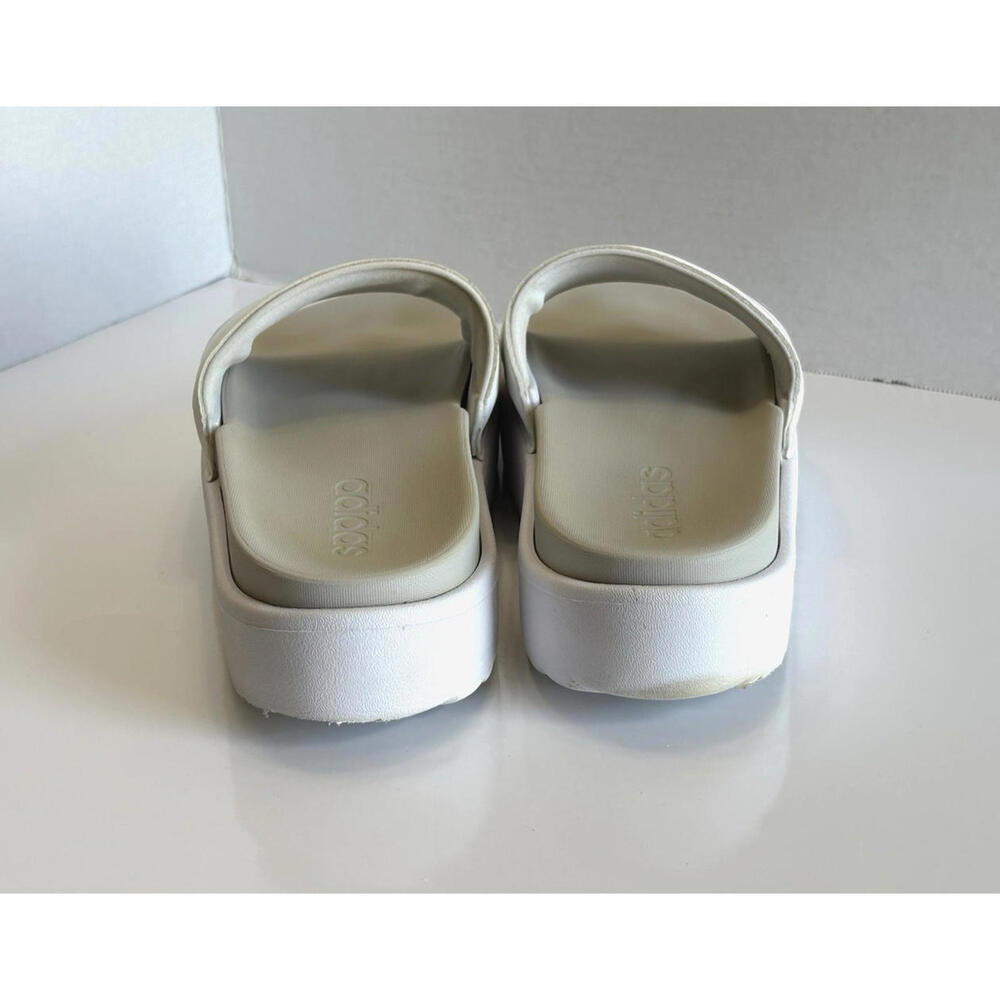Adidas Adilette Platform Sandal IE9703 Women's 9 White/Metallic Comfort Slides - Picture 5 of 15